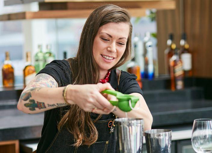 kaitlyn stewart creating cocktail 