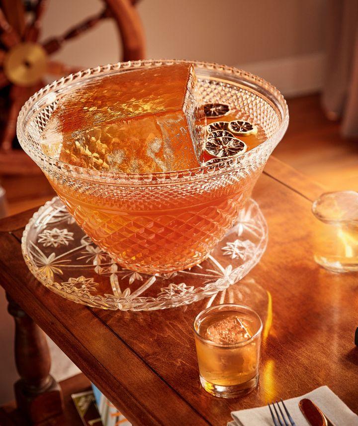 Punch bowl with large ice cube
