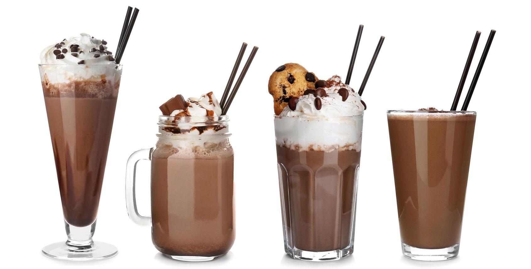 Selección de cócteles a base de chocolate