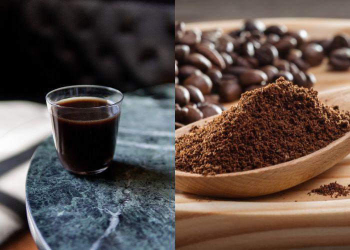 Cóctel de café y café natural.