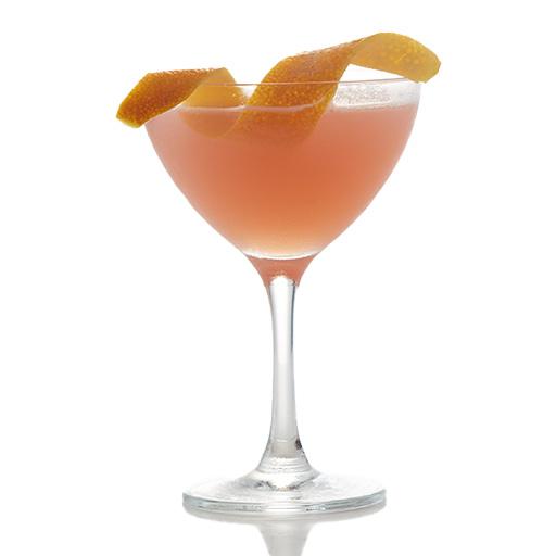 Cocktail in a Coupe Glass with Orange Garnish  
