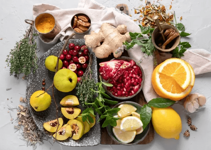 conjunto de verduras y frutas 