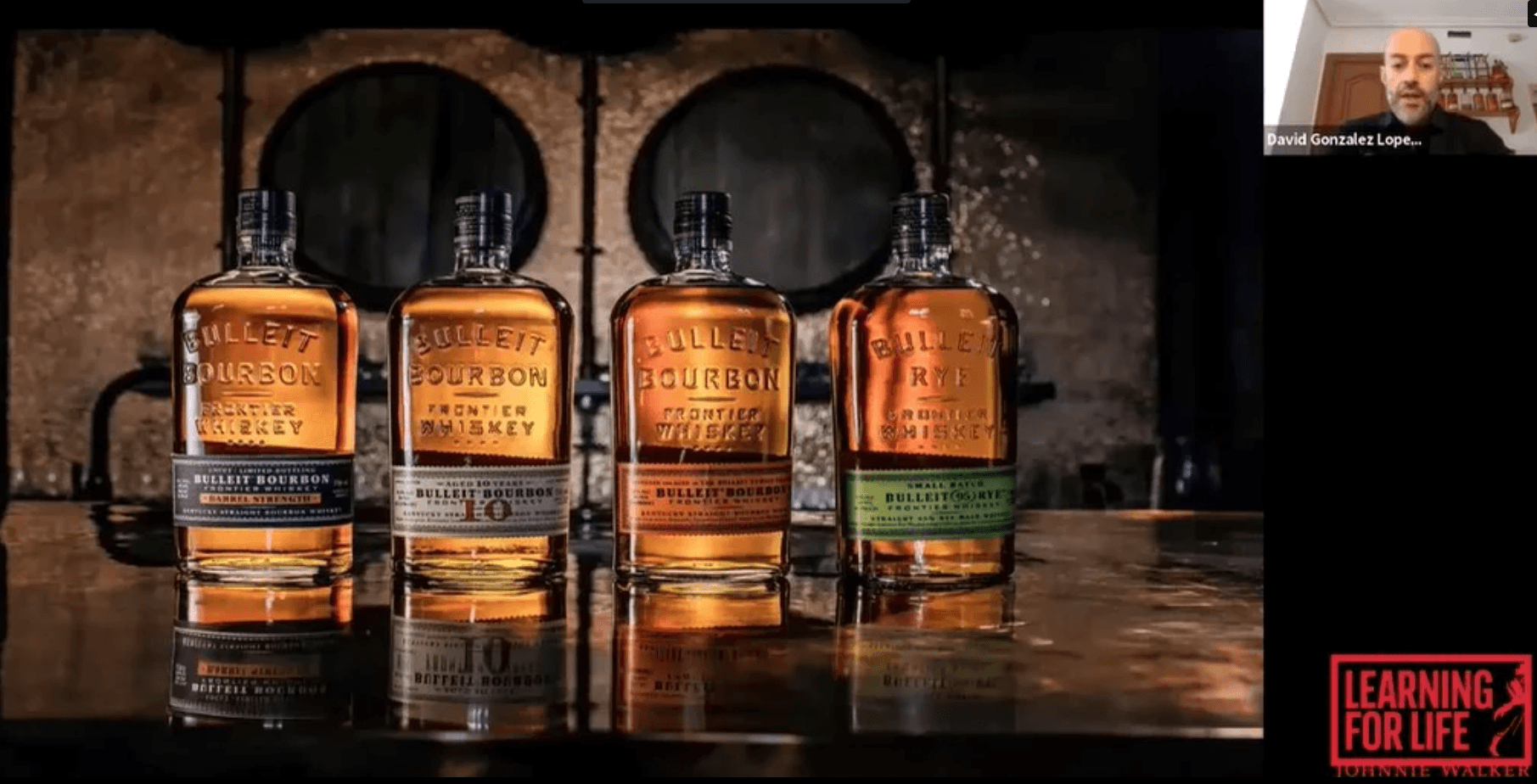 Row of Bulleit bottles