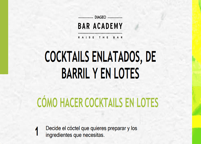 Preparación de cócteles por lotes, de barril y en lata
