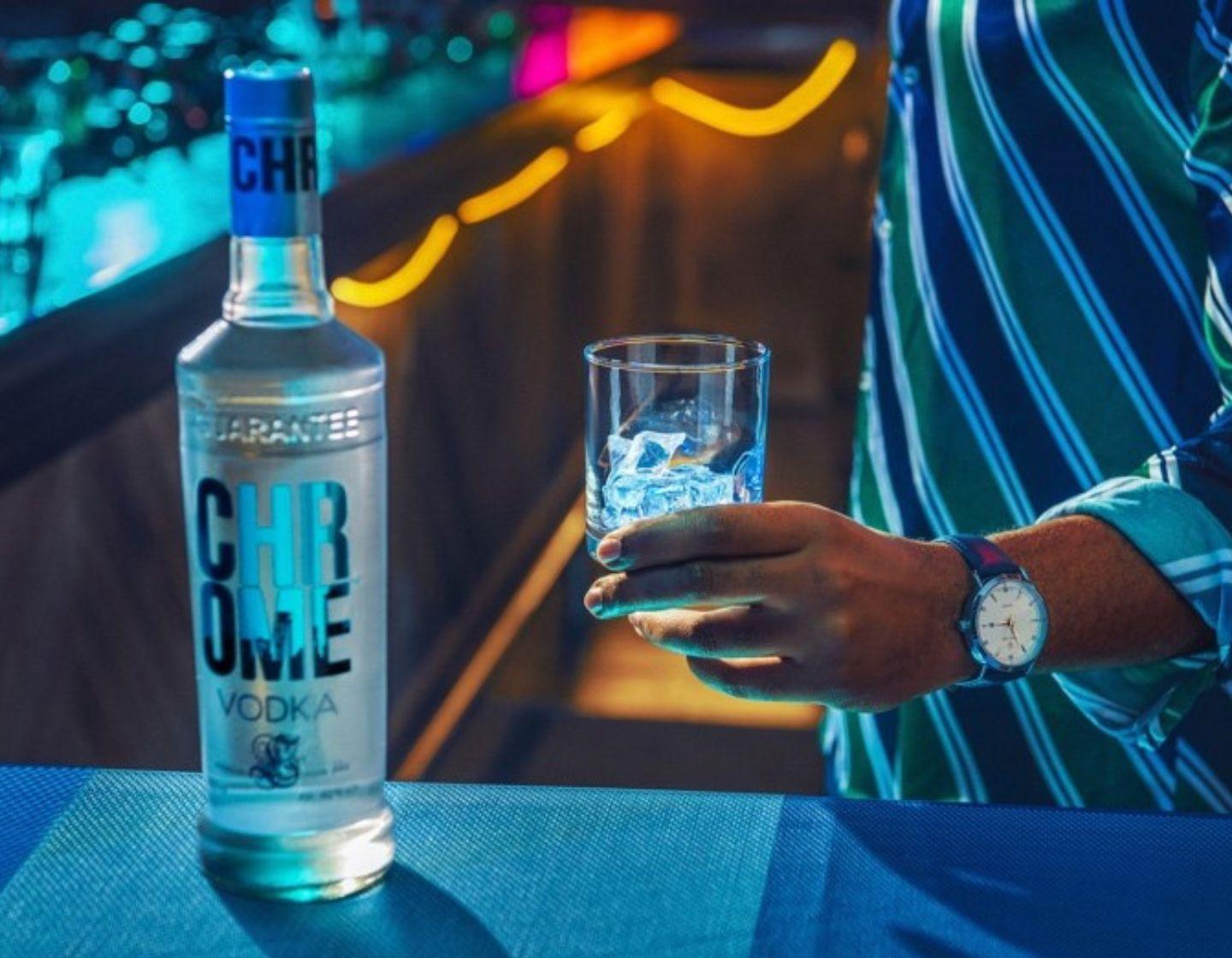 Chrome Vodka bottle  