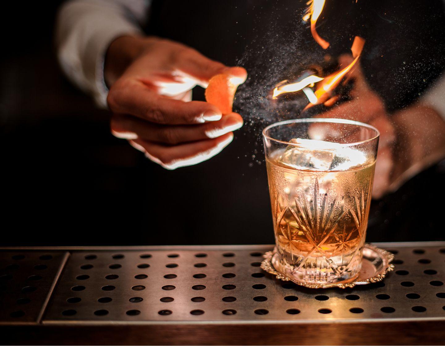 whisky barrel and glass