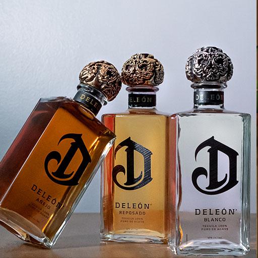 Row of bottles of Deleón
