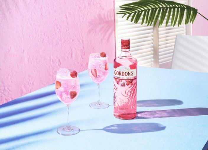 Gordons pink gin spritz.