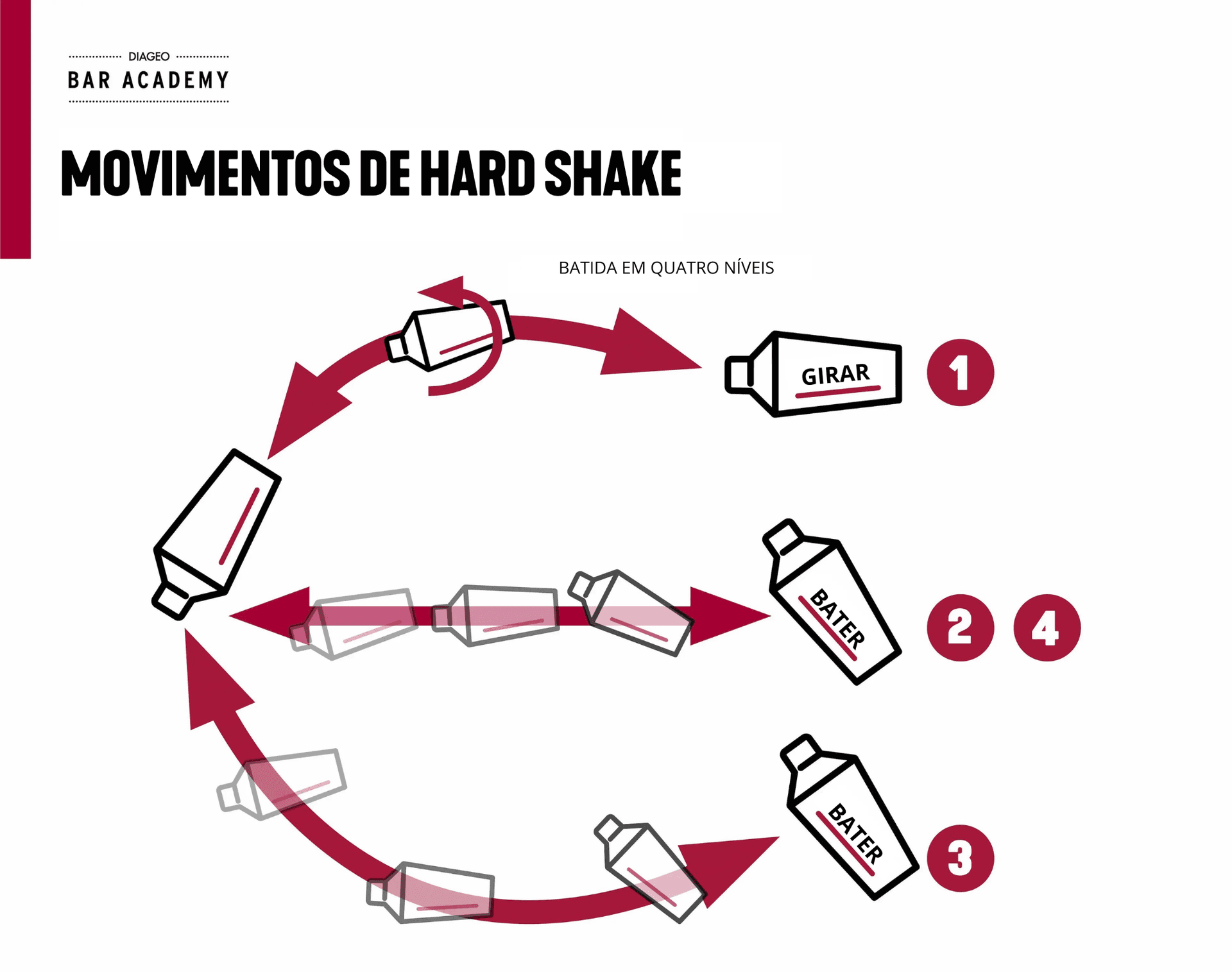 Infográficos dos movimentos do Hard Shake