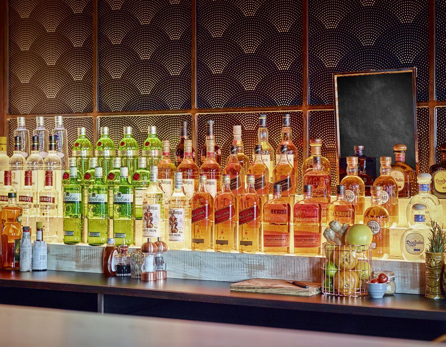 backbar with diageo brands