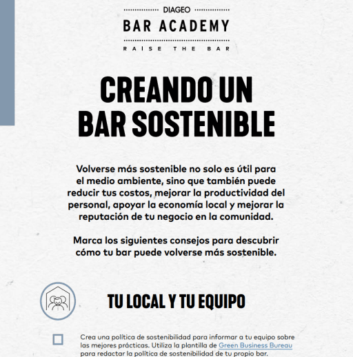 Creando una lista de control para un bar sostenible