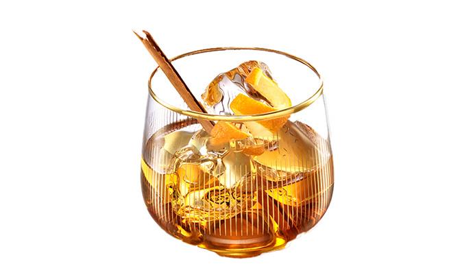 Pass the Buck cocktail in a rock glass with ice