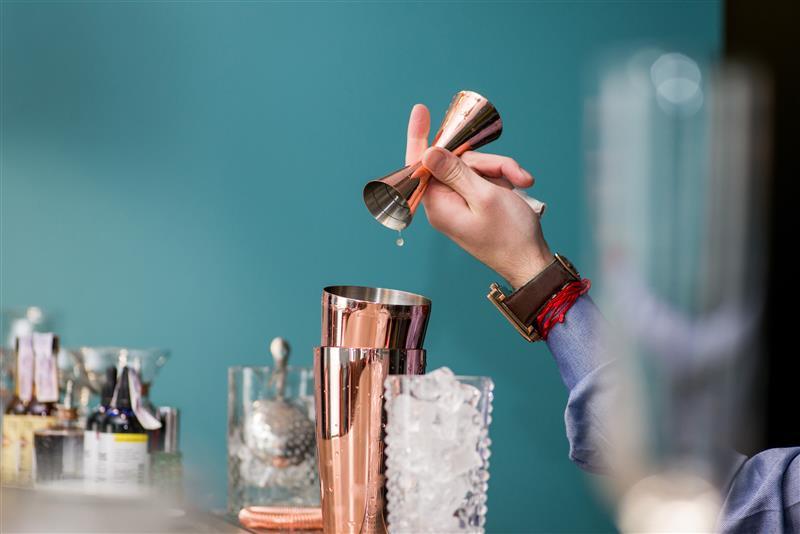 Cocktail being prepared