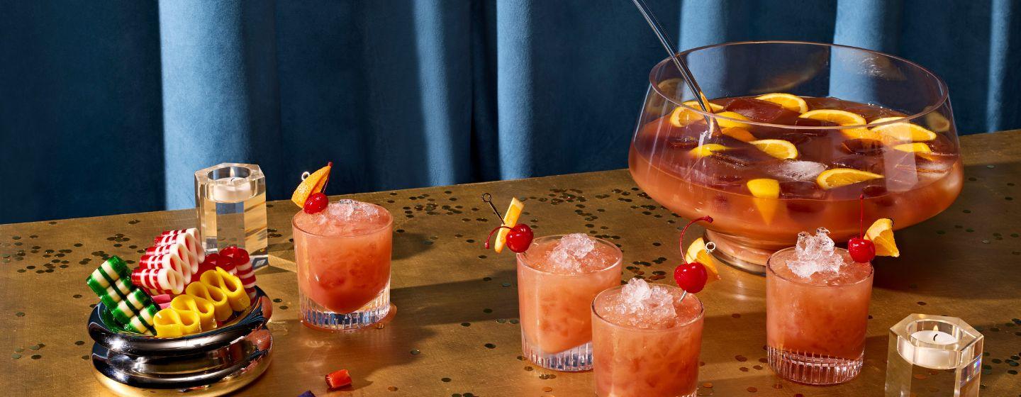 punch bowl and glasses