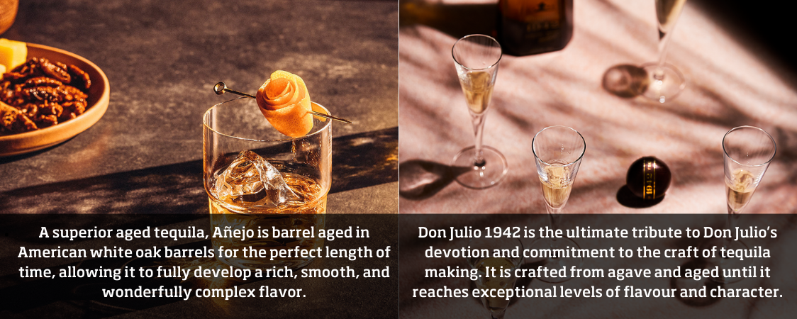 Selection of images of Don Julio overlaid with interesting facts