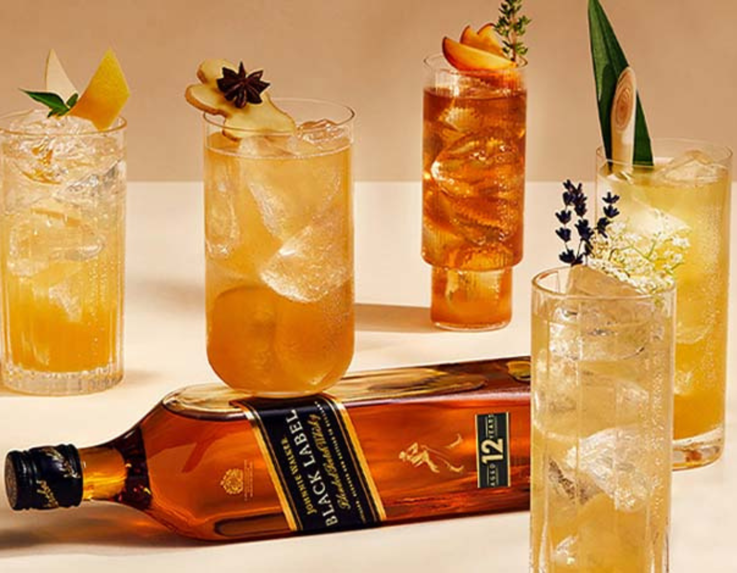 a selection Johnnie Walker Highball cocktails