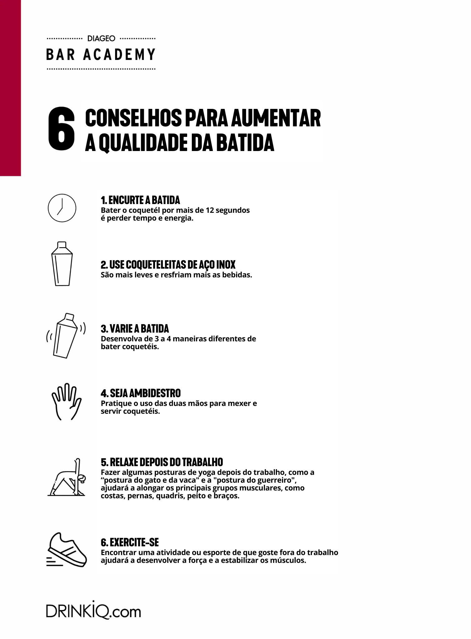 O infográfico "6 dicas para aumentar a resistência do shaker"