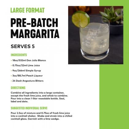 Pre-Batched Cocktail Recipe Card 